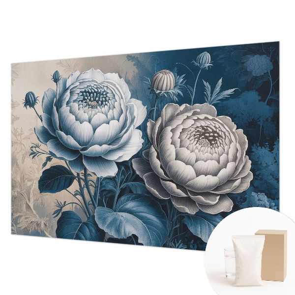 Papel mural con patrón decorativo con motivo de flores románticas