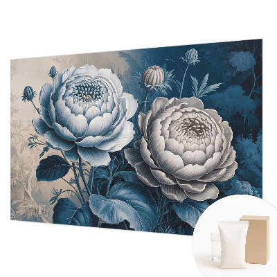Papel mural con patrón decorativo con motivo de flores románticas