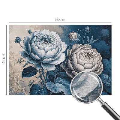 Papel mural con patrón decorativo con motivo de flores románticas