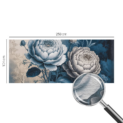 Papel mural con patrón decorativo con motivo de flores románticas
