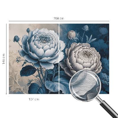 Papel mural con patrón decorativo con motivo de flores románticas