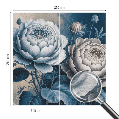 Papel mural con patrón decorativo con motivo de flores románticas