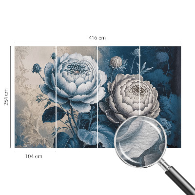 Papel mural con patrón decorativo con motivo de flores románticas