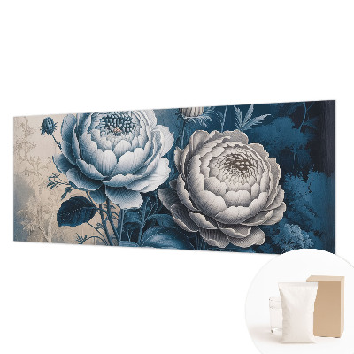 Papel mural con patrón decorativo con motivo de flores románticas