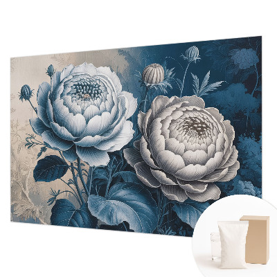 Papel mural con patrón decorativo con motivo de flores románticas