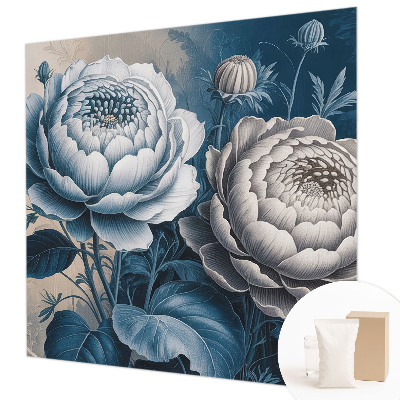 Papel mural con patrón decorativo con motivo de flores románticas