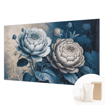 Papel mural con patrón decorativo con motivo de flores románticas