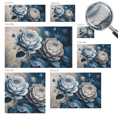 Papel mural con patrón decorativo con motivo de flores románticas