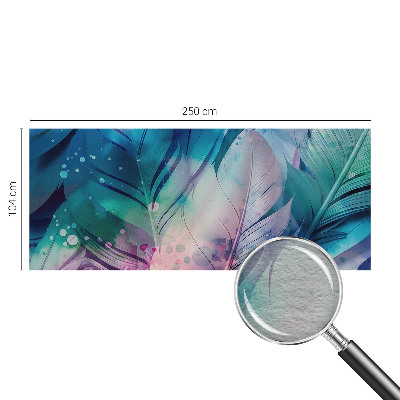 Papel mural texturado decorativo con estampado de plumas coloridas