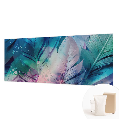 Papel mural texturado decorativo con estampado de plumas coloridas