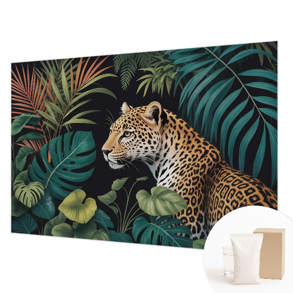 Mural de pared con estampado hermoso con motivo de leopardo exótico