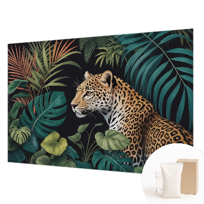 Mural de pared con estampado hermoso con motivo de leopardo exótico
