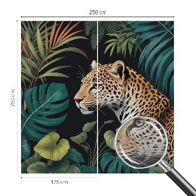 Mural de pared con estampado hermoso con motivo de leopardo exótico