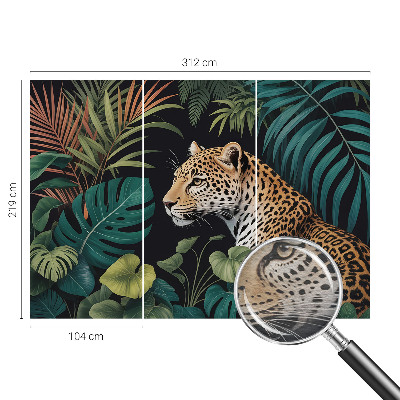 Mural de pared con estampado hermoso con motivo de leopardo exótico