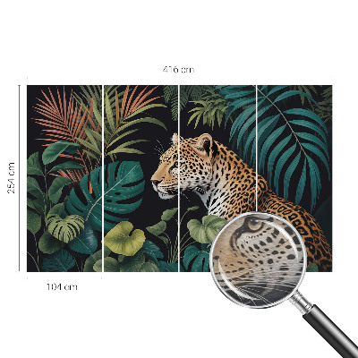 Mural de pared con estampado hermoso con motivo de leopardo exótico