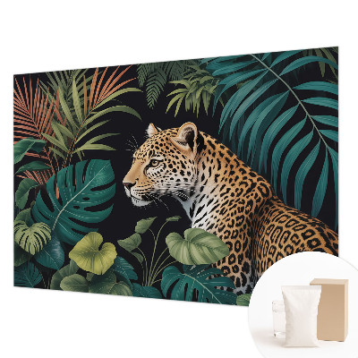 Mural de pared con estampado hermoso con motivo de leopardo exótico