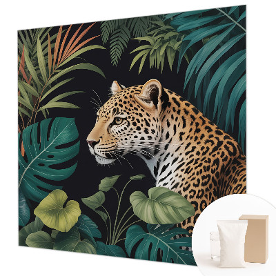 Mural de pared con estampado hermoso con motivo de leopardo exótico