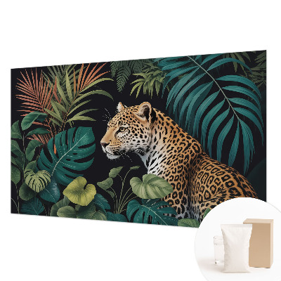 Mural de pared con estampado hermoso con motivo de leopardo exótico