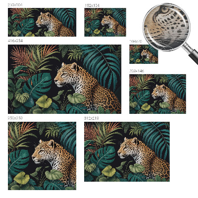 Mural de pared con estampado hermoso con motivo de leopardo exótico