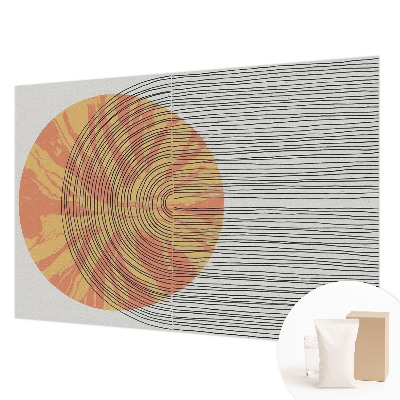 Mural decorativo con diseño de círculo con líneas