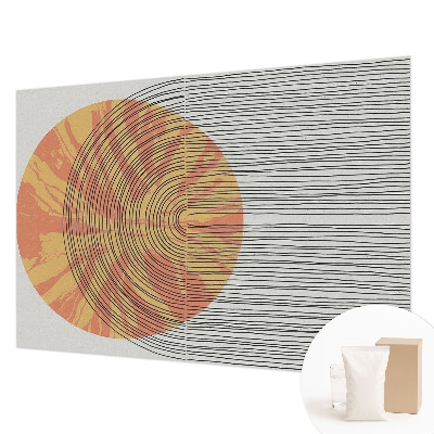 Mural decorativo con diseño de círculo con líneas