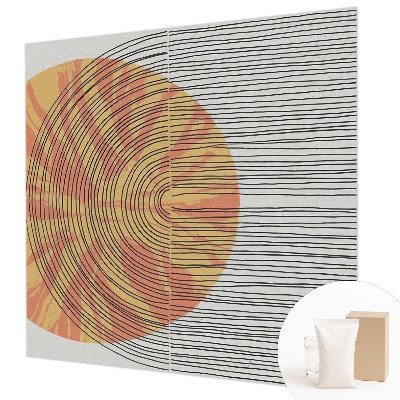 Mural decorativo con diseño de círculo con líneas