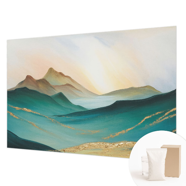 Papel mural con patrón decorativo con un paisaje tranquilo