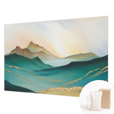 Papel mural con patrón decorativo con un paisaje tranquilo