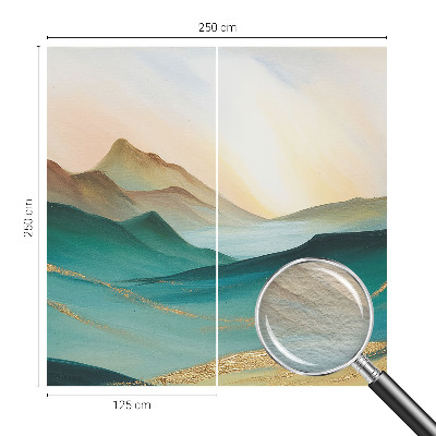 Papel mural con patrón decorativo con un paisaje tranquilo