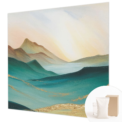 Papel mural con patrón decorativo con un paisaje tranquilo