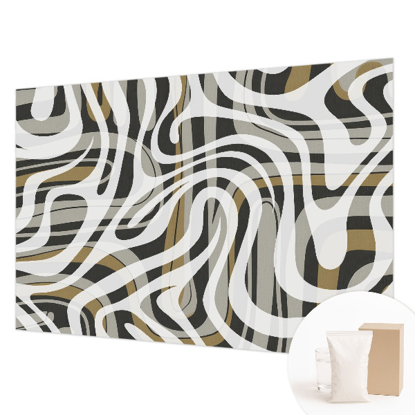 Mural de pared con estampado hermoso con un motivo de líneas abstractas