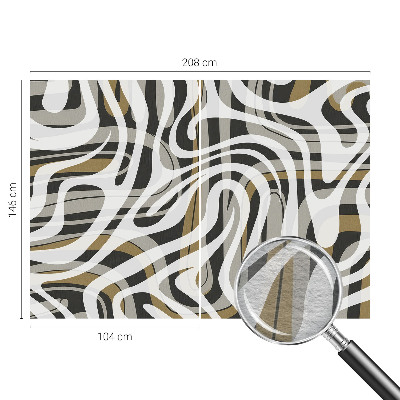 Mural de pared con estampado hermoso con un motivo de líneas abstractas