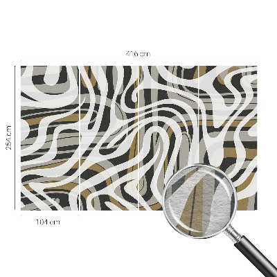 Mural de pared con estampado hermoso con un motivo de líneas abstractas