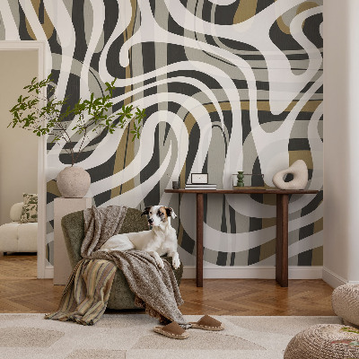 Mural de pared con estampado hermoso con un motivo de líneas abstractas