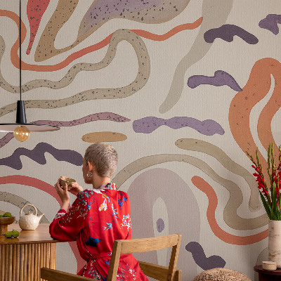 Papel mural texturado decorativo con patrones abstractos
