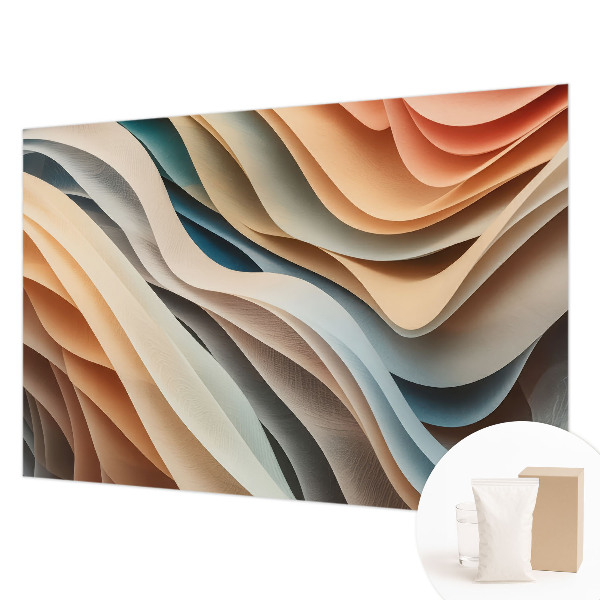 Mural decorativo con formas onduladas