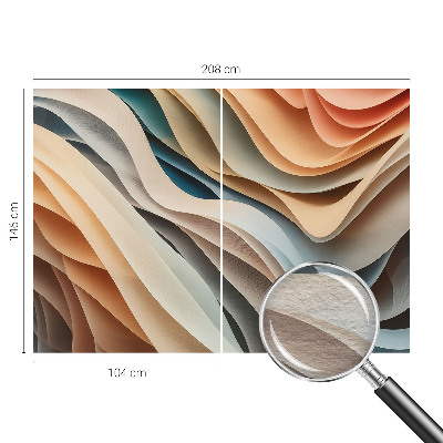 Mural decorativo con formas onduladas