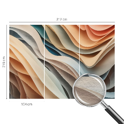 Mural decorativo con formas onduladas