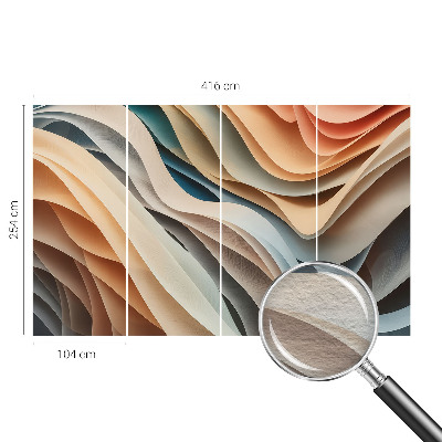 Mural decorativo con formas onduladas