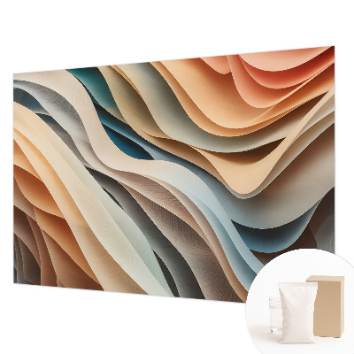 Mural decorativo con formas onduladas