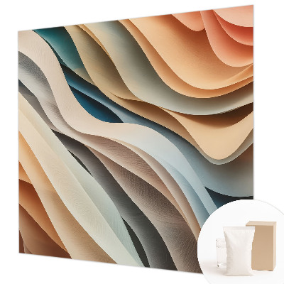Mural decorativo con formas onduladas