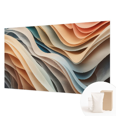 Mural decorativo con formas onduladas