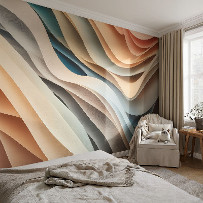 Mural decorativo con formas onduladas
