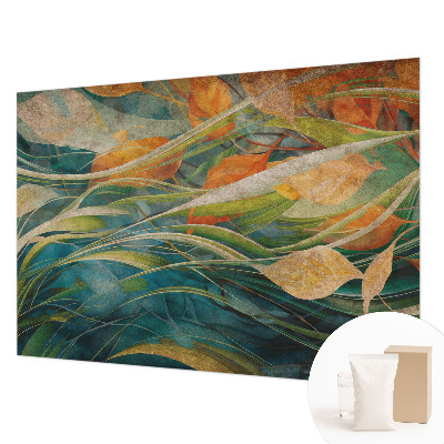 Papel mural con patrón decorativo con un paisaje otoñal