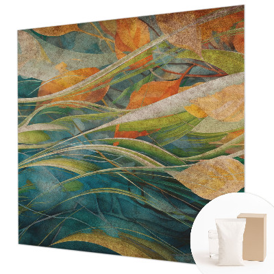 Papel mural con patrón decorativo con un paisaje otoñal