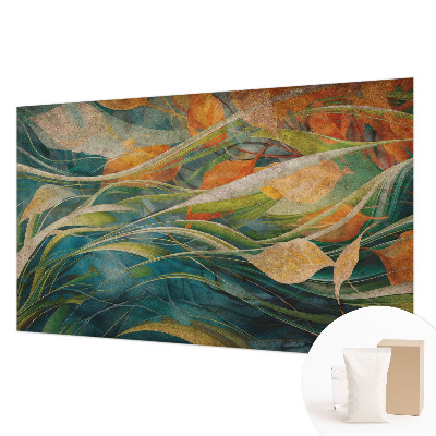 Papel mural con patrón decorativo con un paisaje otoñal