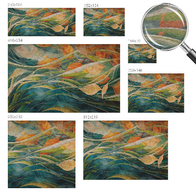 Papel mural con patrón decorativo con un paisaje otoñal