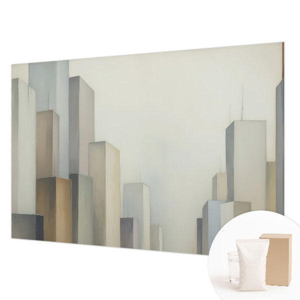 Fotomural decorativo para cabecero de cama con un motivo de rascacielos de la ciudad
