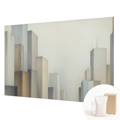 Fotomural decorativo para cabecero de cama con un motivo de rascacielos de la ciudad