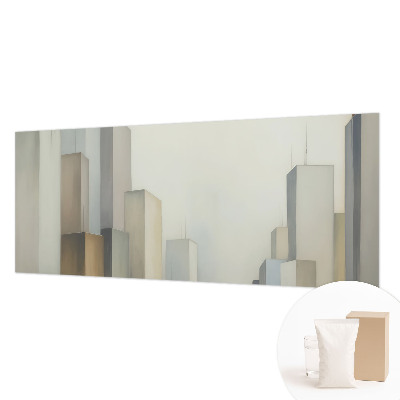 Fotomural decorativo para cabecero de cama con un motivo de rascacielos de la ciudad